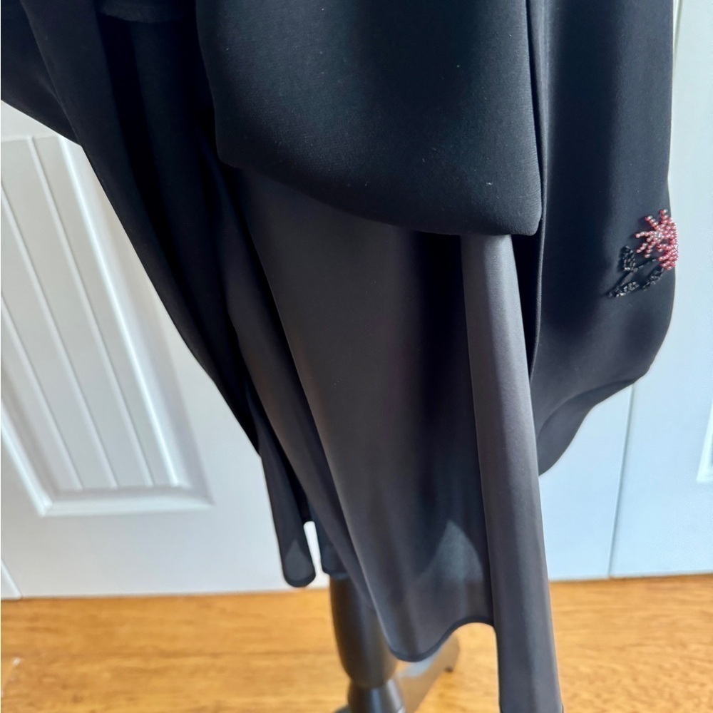 EVAN PICONE Black Floral Beaded Sheath Dress 14 Cocktail Wedding Guest - Picture 6 of 15
